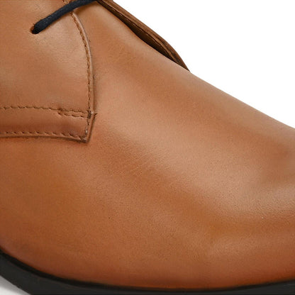 Valentino Men Premium Leather Teak Lace-Up Formal Derby Shoes