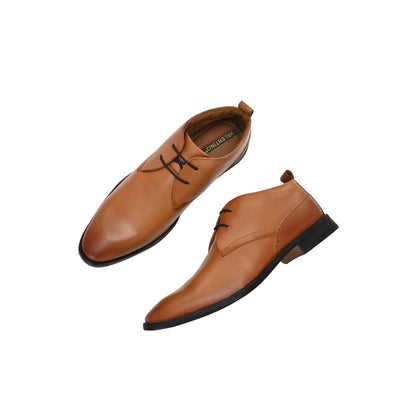 Valentino Men Premium Leather Teak Lace-Up Formal Derby Shoes
