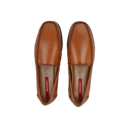 Valentino Men Premium Leather Tan Slip on Loafer
