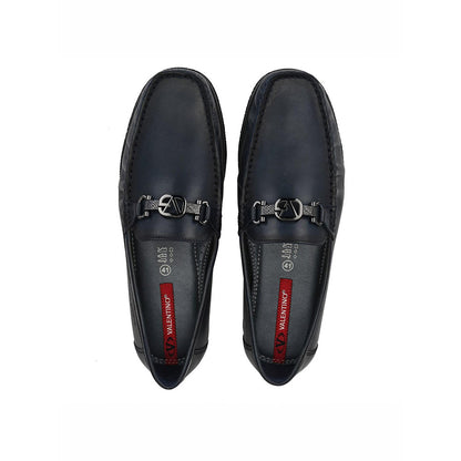 Valentino Men Premium Leather Blue Slip on Loafer