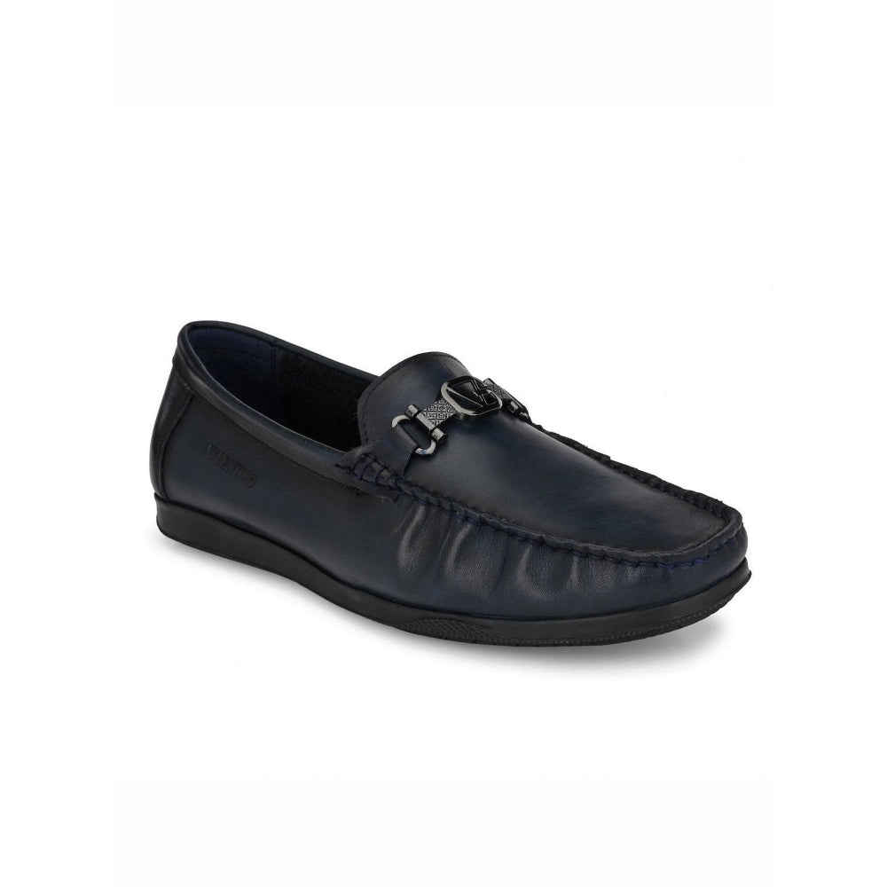 Valentino Men Premium Leather Blue Slip on Loafer