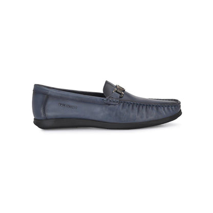 Valentino Men Premium Leather Blue Slip on Loafer