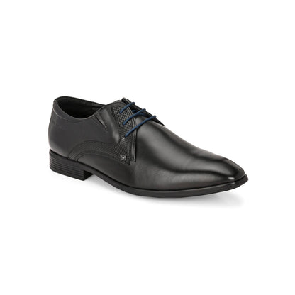 Valentino Men Premium Leather Black Lace-Up Formal Derby Shoes