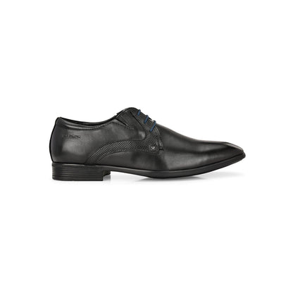 Valentino Men Premium Leather Black Lace-Up Formal Derby Shoes