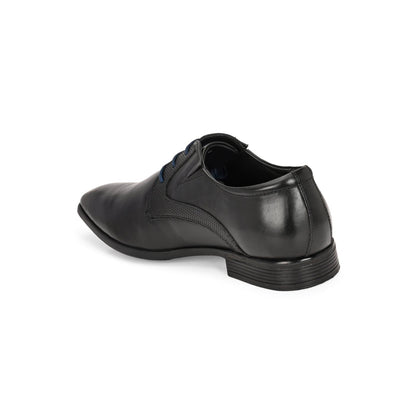 Valentino Men Premium Leather Black Lace-Up Formal Derby Shoes