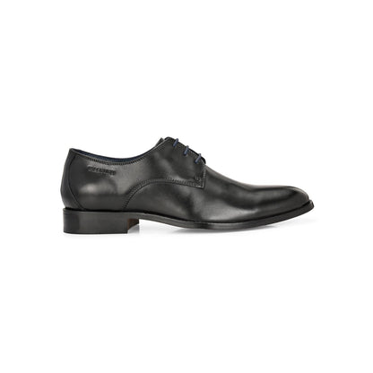 Valentino Men Premium Leather Black Lace-Up Formal Derby Shoes