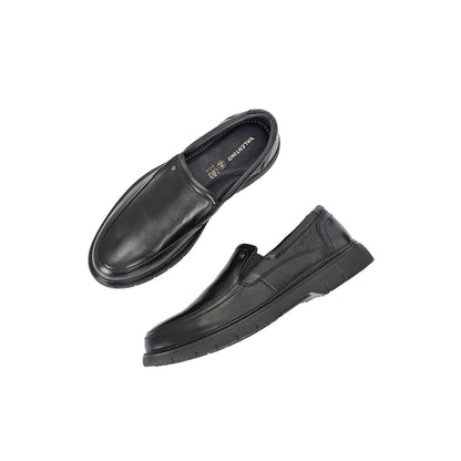 Valentino Men Premium Leather Black Formal Slip-On Loafer Shoes
