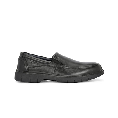 Valentino Men Premium Leather Black Formal Slip-On Loafer Shoes