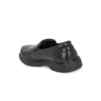 Valentino Men Premium Leather Black Formal Slip-On Loafer Shoes