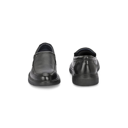 Valentino Men Premium Leather Black Formal Slip-On Loafer Shoes