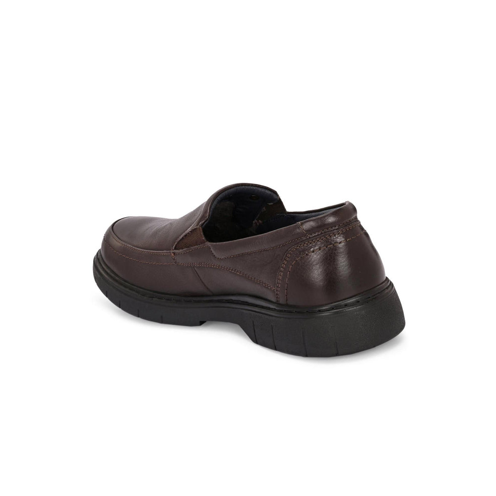Valentino Men Premium Leather Brown Formal Slip-On Loafer Shoes