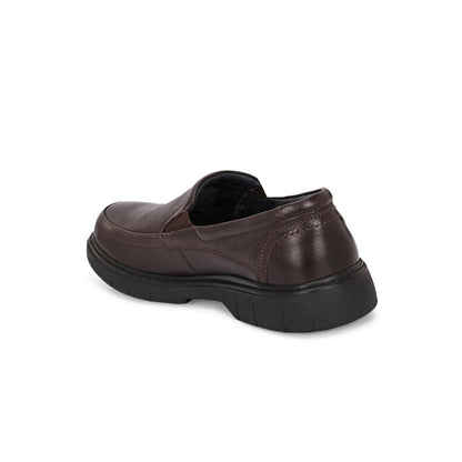 Valentino Men Premium Leather Brown Formal Slip-On Loafer Shoes
