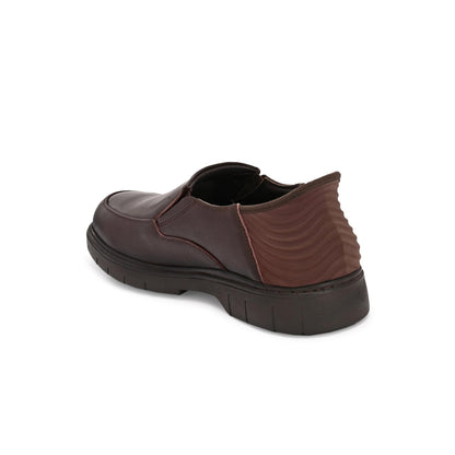Valentino Men Premium Leather Brown Hands-Free Slip-In Loafer Shoes