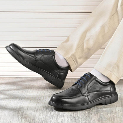 Valentino Men Premium Leather Black Formal Lace-Up Shoes