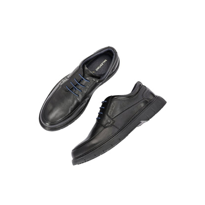 Valentino Men Premium Leather Black Formal Lace-Up Shoes