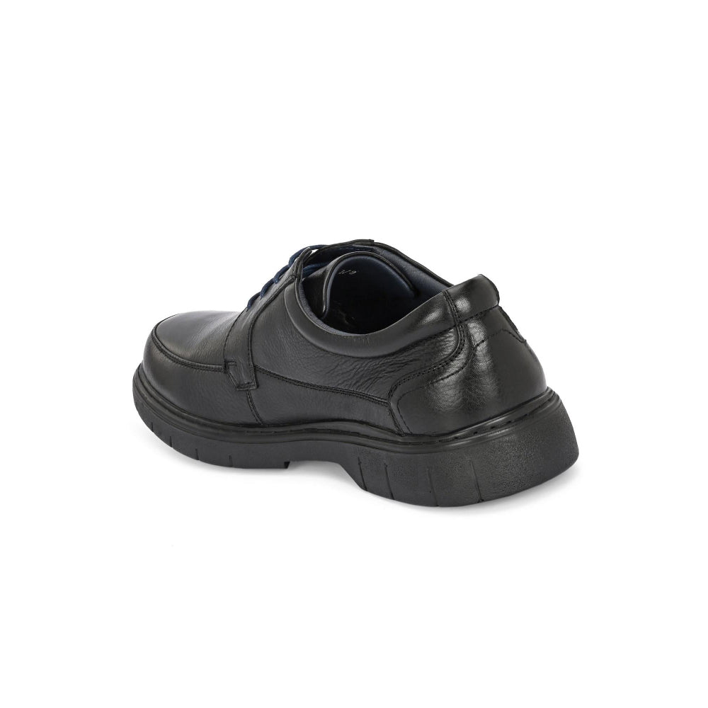 Valentino Men Premium Leather Black Formal Lace-Up Shoes