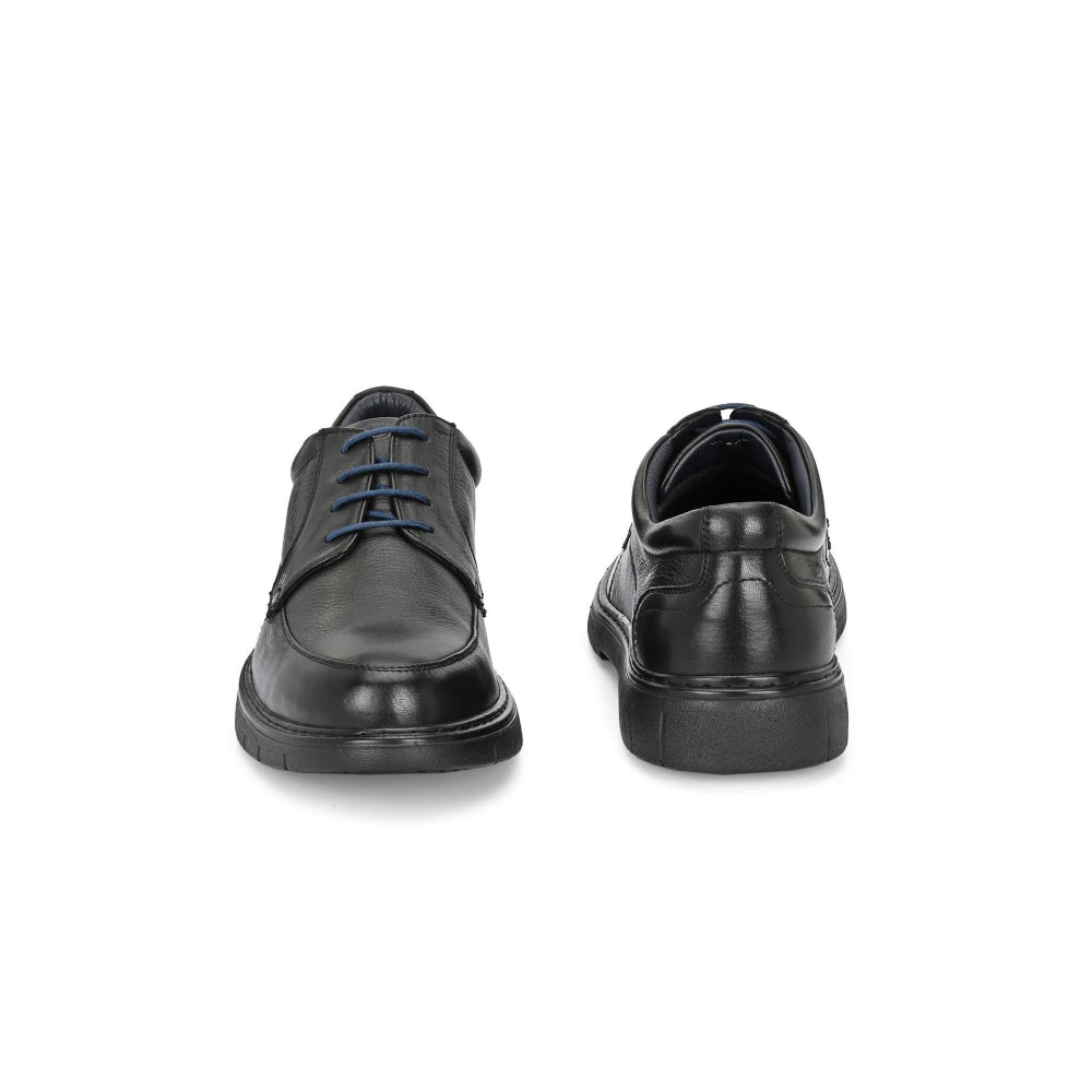 Valentino Men Premium Leather Black Formal Lace-Up Shoes
