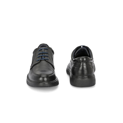 Valentino Men Premium Leather Black Formal Lace-Up Shoes