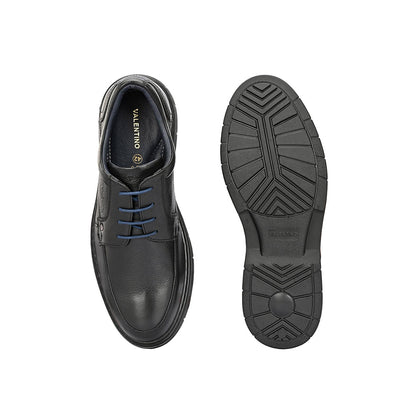 Valentino Men Premium Leather Black Formal Lace-Up Shoes