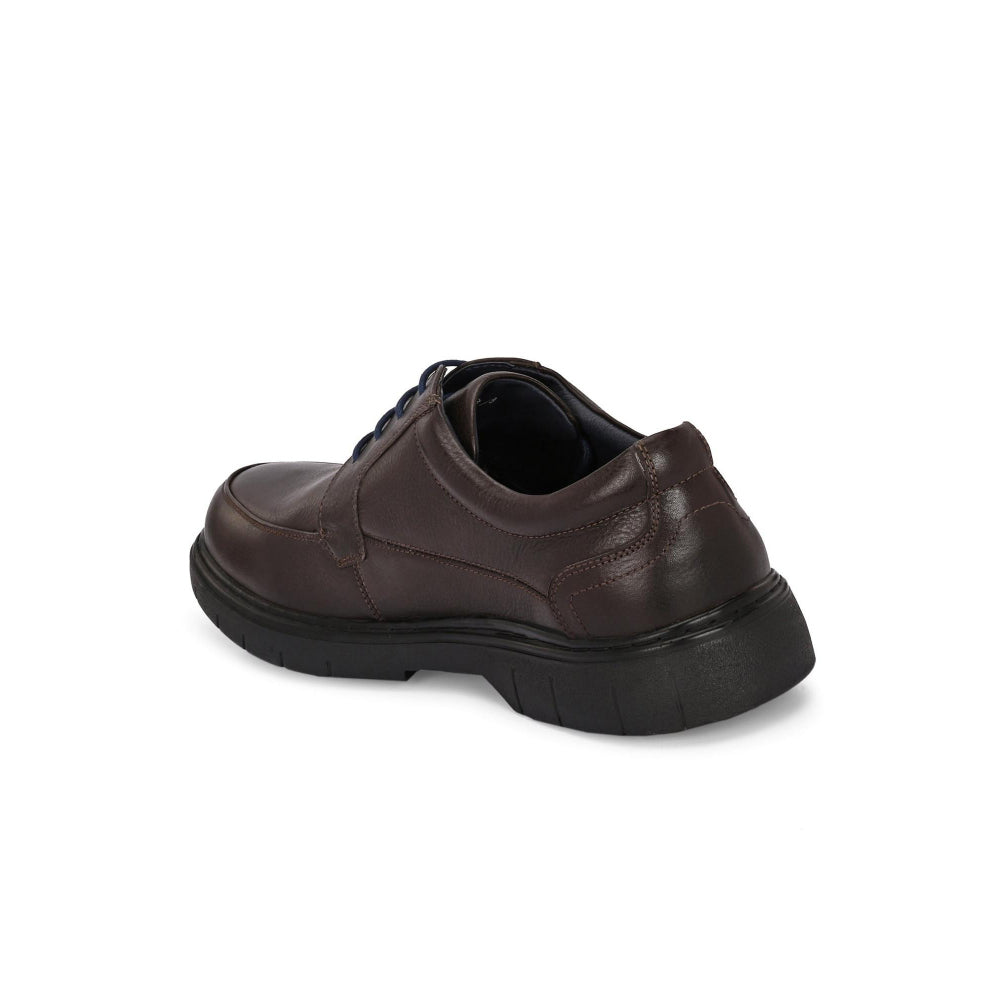 Valentino Men Premium Leather Brown Formal Lace-Up Shoes