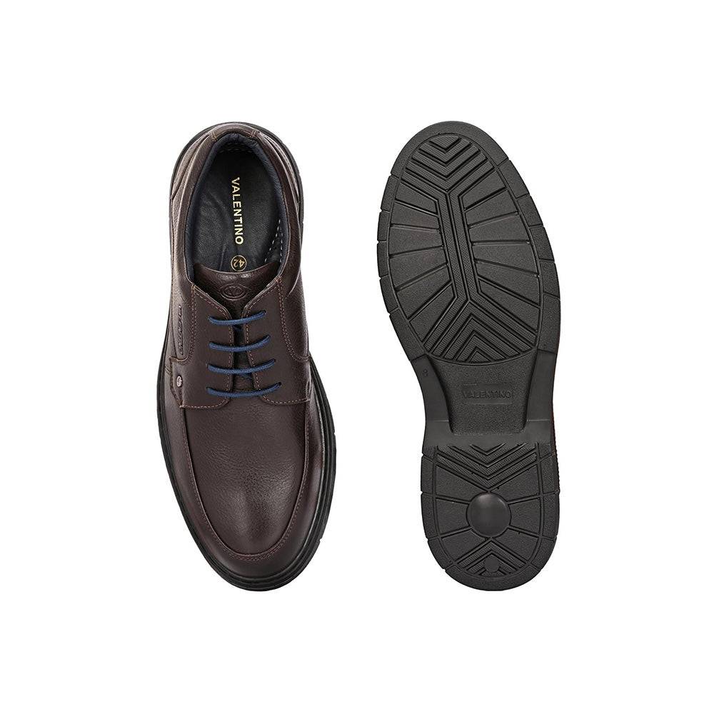 Valentino Men Premium Leather Brown Formal Lace-Up Shoes