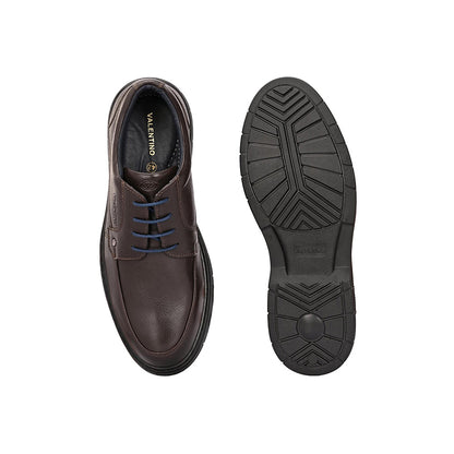 Valentino Men Premium Leather Brown Formal Lace-Up Shoes
