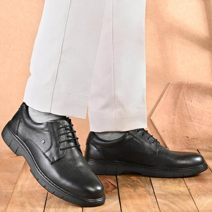 Valentino Men Premium Leather Black Formal Lace-Up Shoes