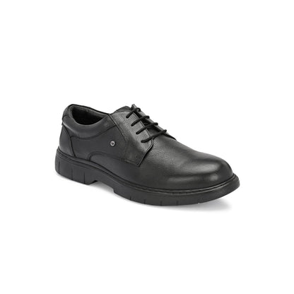 Valentino Men Premium Leather Black Formal Lace-Up Shoes