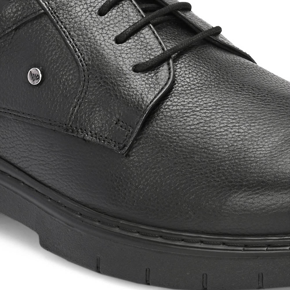 Valentino Men Premium Leather Black Formal Lace-Up Shoes