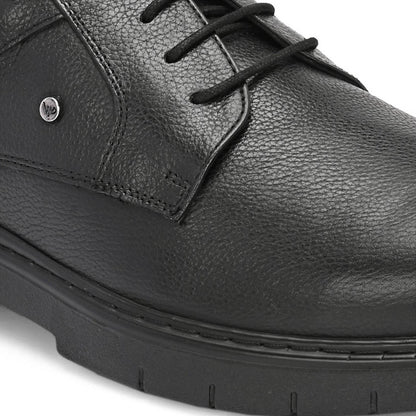 Valentino Men Premium Leather Black Formal Lace-Up Shoes