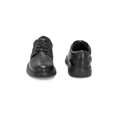 Valentino Men Premium Leather Black Formal Lace-Up Shoes