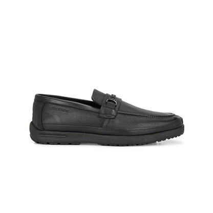 Valentino Men Premium Leather Black Formal Slip-On Loafer Shoes