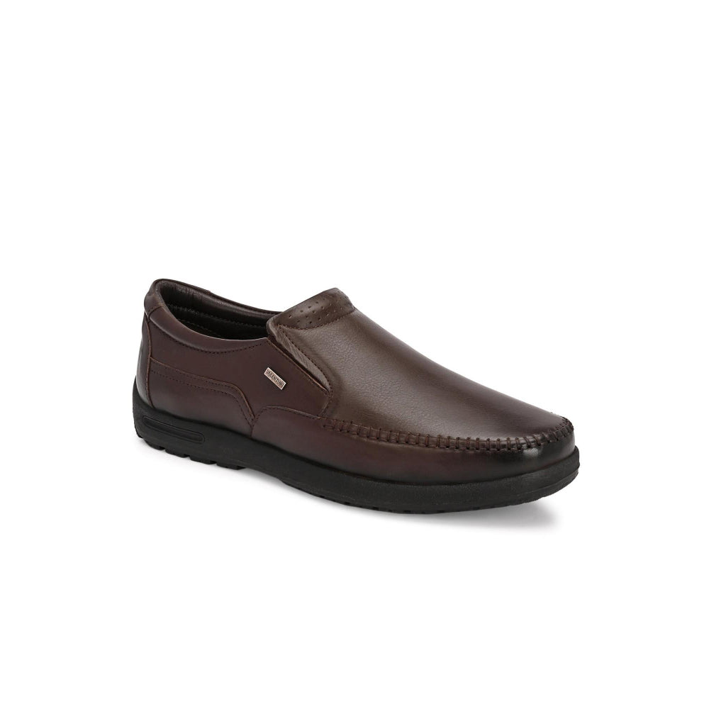 Valentino Men Premium Leather Brown Formal Slip-On Loafer Shoes