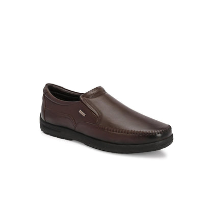 Valentino Men Premium Leather Brown Formal Slip-On Loafer Shoes