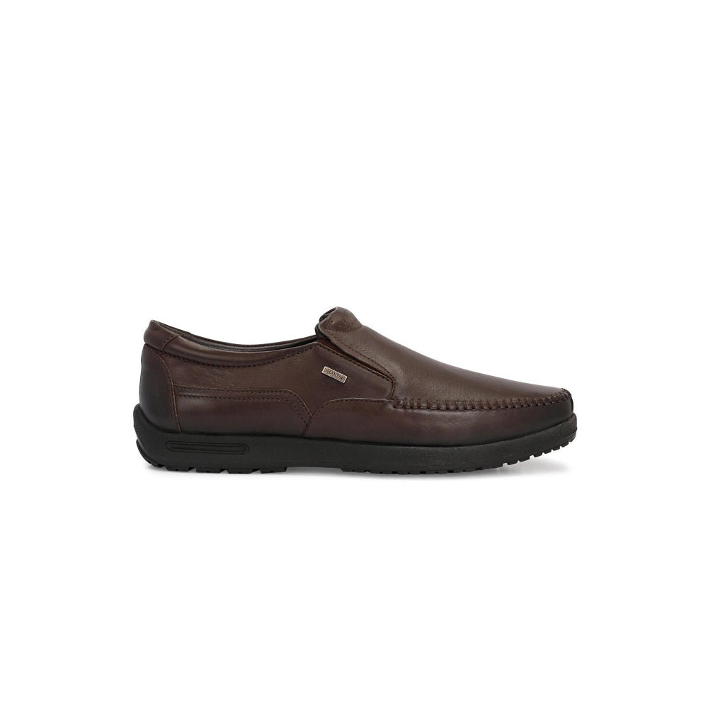 Valentino Men Premium Leather Brown Formal Slip-On Loafer Shoes