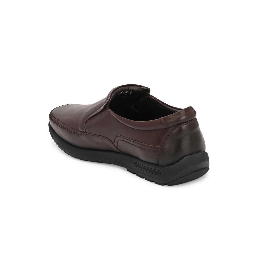 Valentino Men Premium Leather Brown Formal Slip-On Loafer Shoes