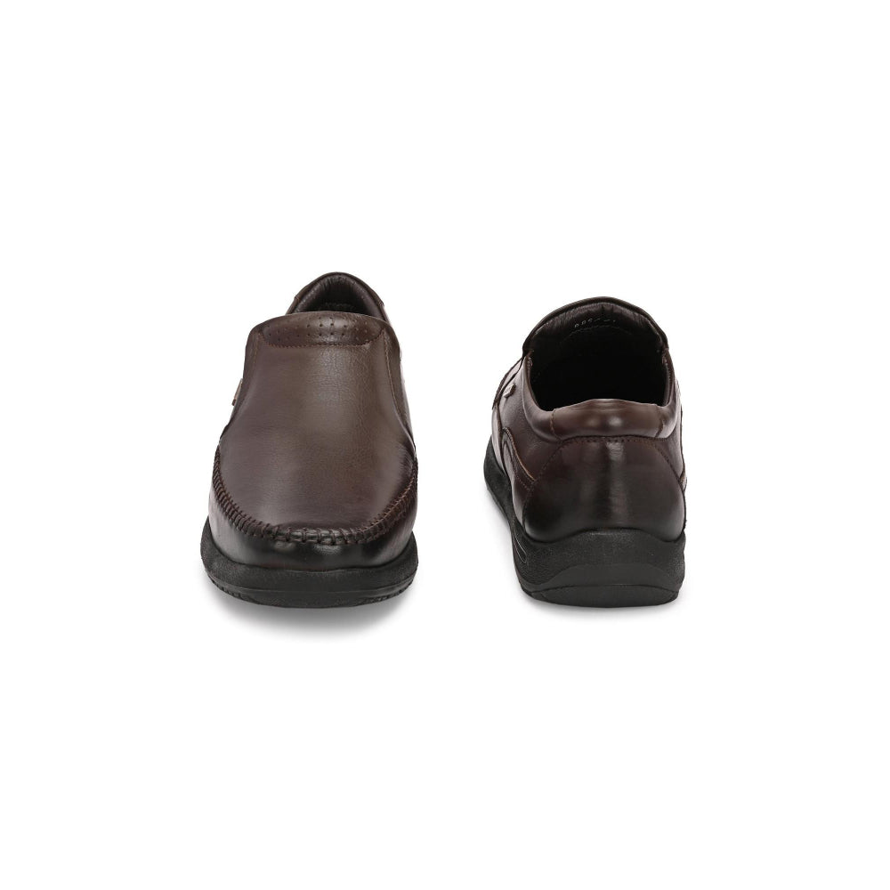 Valentino Men Premium Leather Brown Formal Slip-On Loafer Shoes
