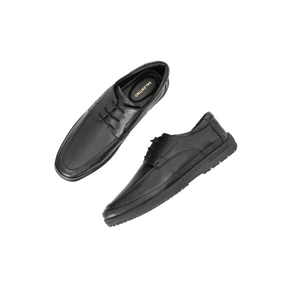 Valentino Men Premium Leather Black Formal Lace-Up Shoes