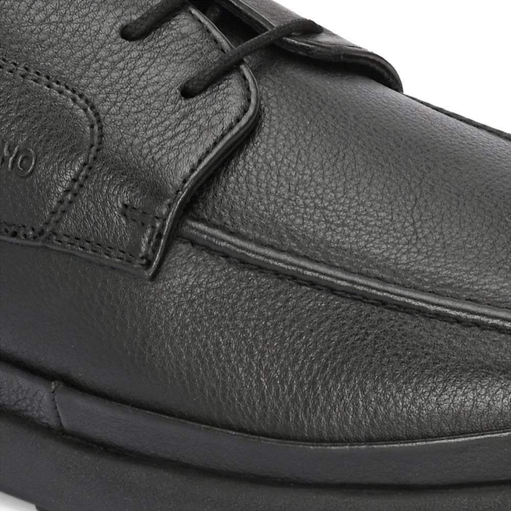Valentino Men Premium Leather Black Formal Lace-Up Shoes
