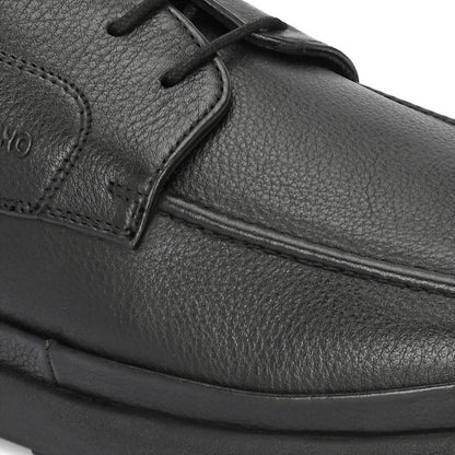 Valentino Men Premium Leather Black Formal Lace-Up Shoes