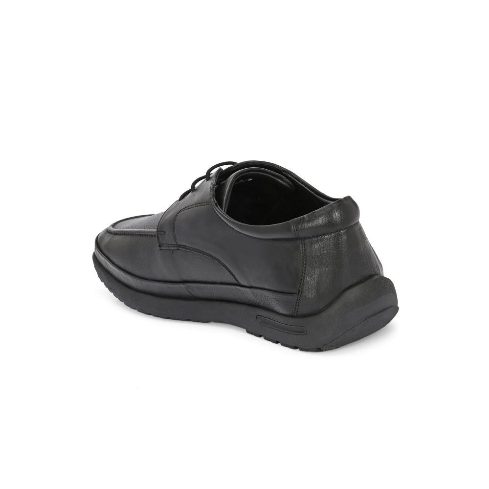 Valentino Men Premium Leather Black Formal Lace-Up Shoes