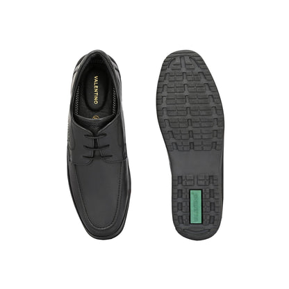 Valentino Men Premium Leather Black Formal Lace-Up Shoes