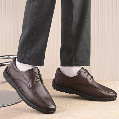 Valentino Men Premium Leather Brown Formal Lace-Up Shoes
