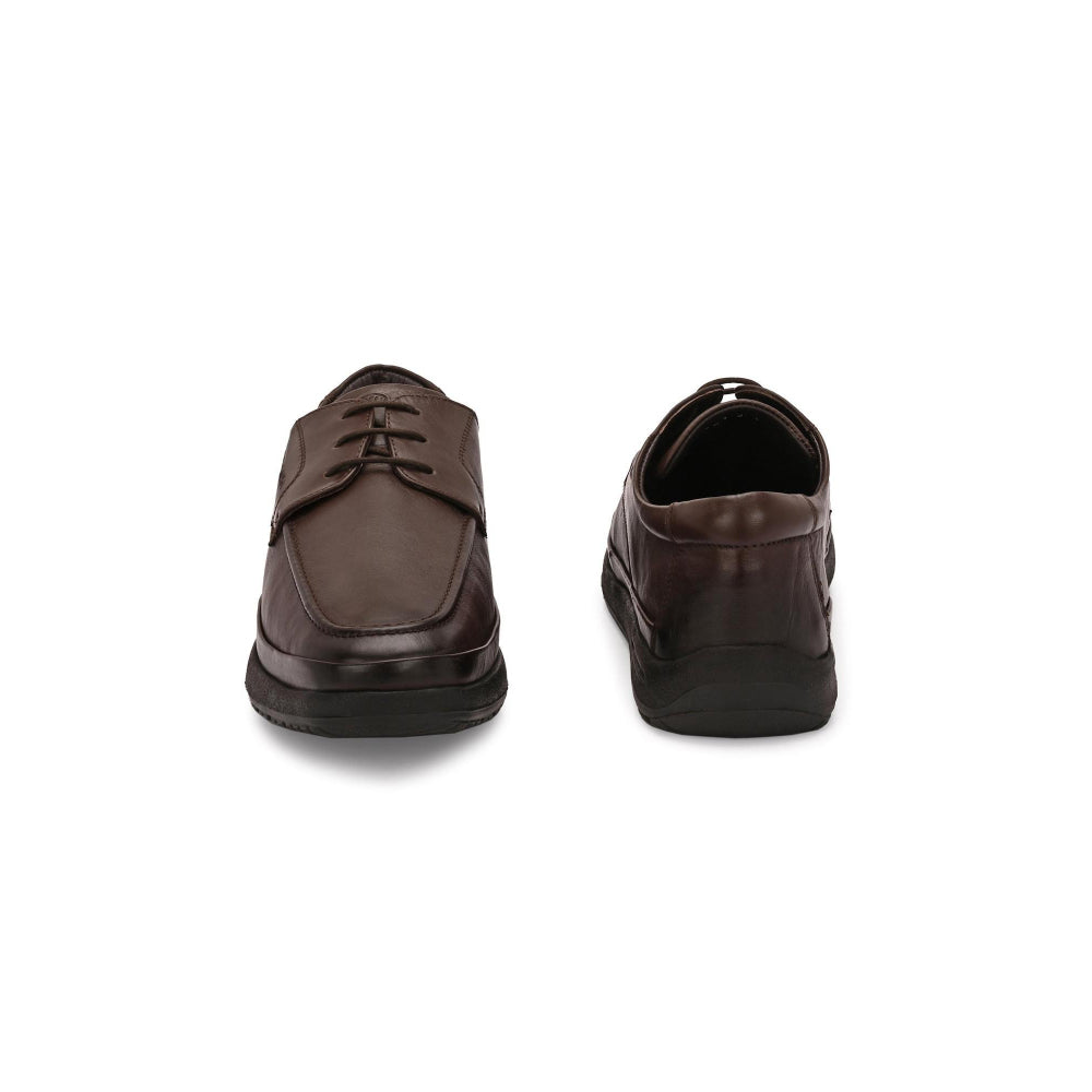 Valentino Men Premium Leather Brown Formal Lace-Up Shoes