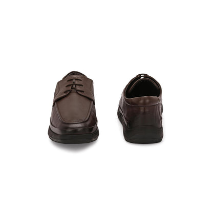 Valentino Men Premium Leather Brown Formal Lace-Up Shoes