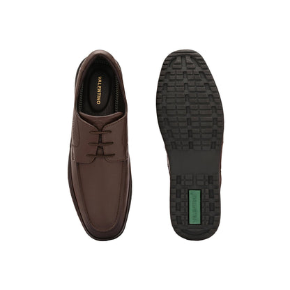 Valentino Men Premium Leather Brown Formal Lace-Up Shoes