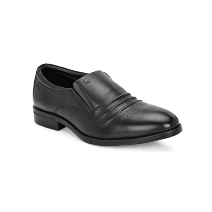 Valentino Men Premium Leather Black Slip-On Formal Loafer Shoes