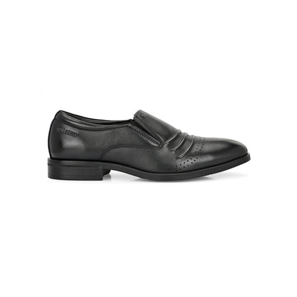 Valentino Men Premium Leather Black Slip-On Formal Loafer Shoes