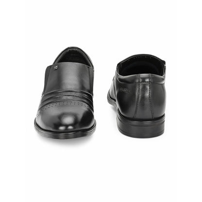 Valentino Men Premium Leather Black Slip-On Formal Loafer Shoes