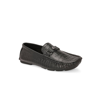 Valentino Men Premium Leather Black Casual Slip On Driving Loafers